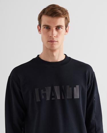  GANT Erkek Siyah Relaxed Fit Bisiklet Yaka Logolu Sweatshirt