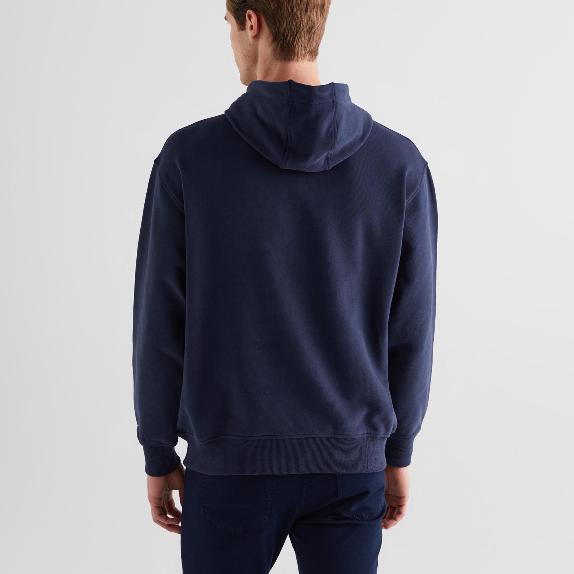 GANT Erkek Lacivert Relaxed Fit Kapüşonlu Logolu Sweatshirt