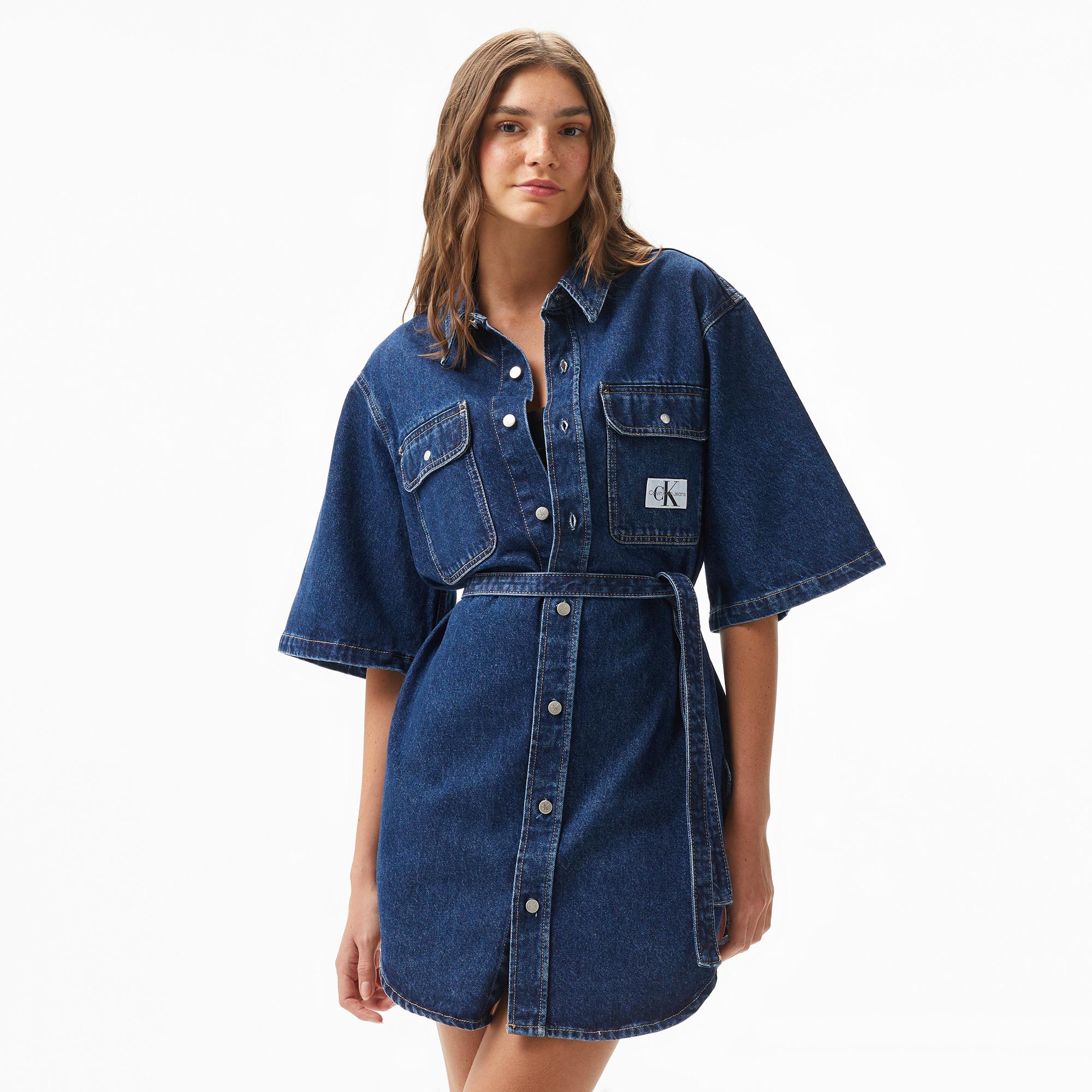 Calvin Klein Jeans Kadın Mavi Elbise