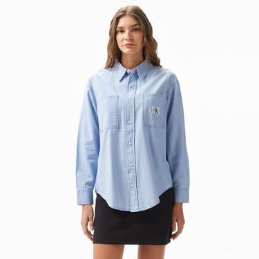  Calvin Klein Jeans Kadın Mavi Gömlek