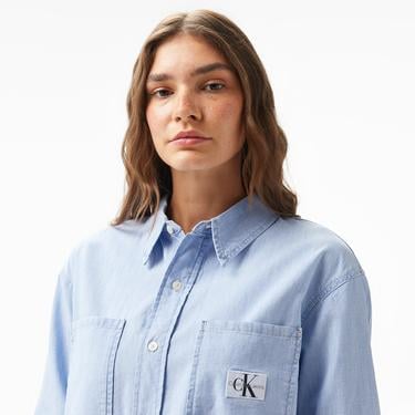  Calvin Klein Jeans Kadın Mavi Gömlek