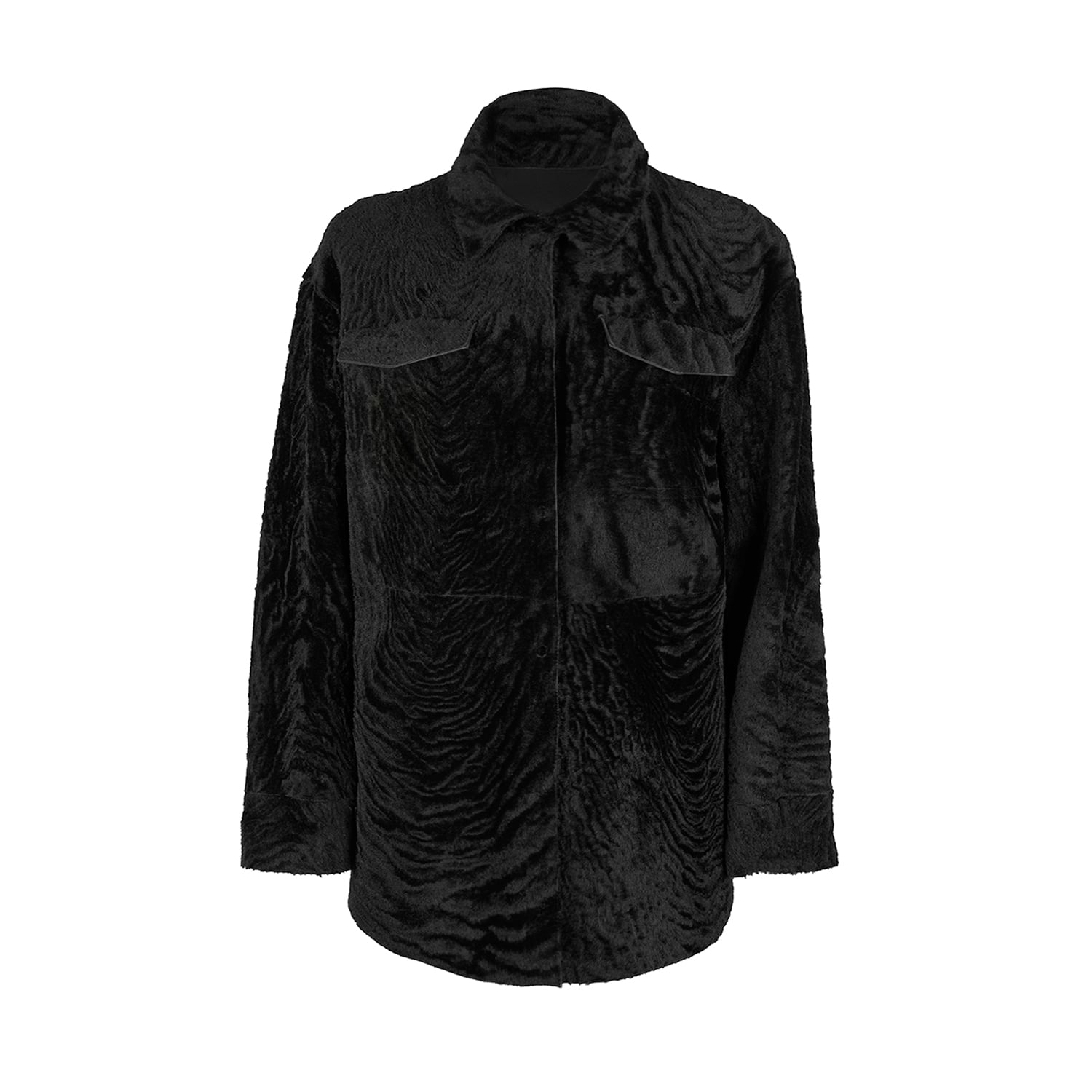  Chayan Siyah Kadın Çift Taraflı Gömlek