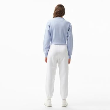  Guess Triangle Label Jo Organic Soft Fleece 350 Kadın Beyaz Eşofman Altı