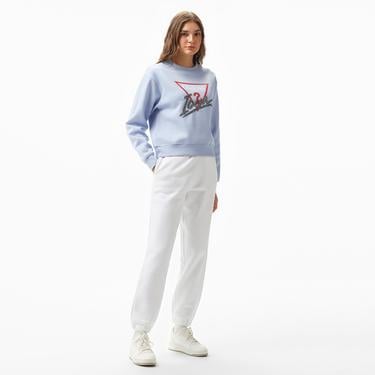 Guess Triangle Label Jo Organic Soft Fleece 350 Kadın Beyaz Eşofman Altı