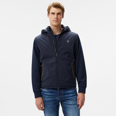  Guess Knitted Windbreaker Warm Touch Erkek Lacivert Rüzgarlık