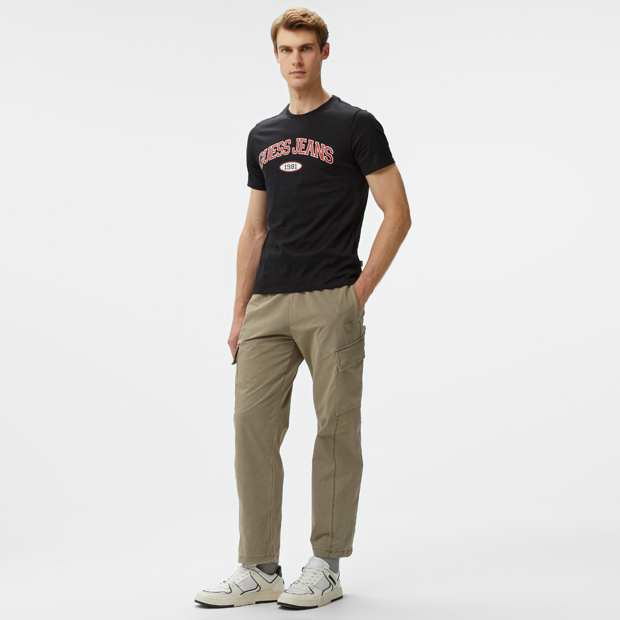 Guess Slim Guess Organic Cotton 160Gsm Erkek Siyah T-Shirt