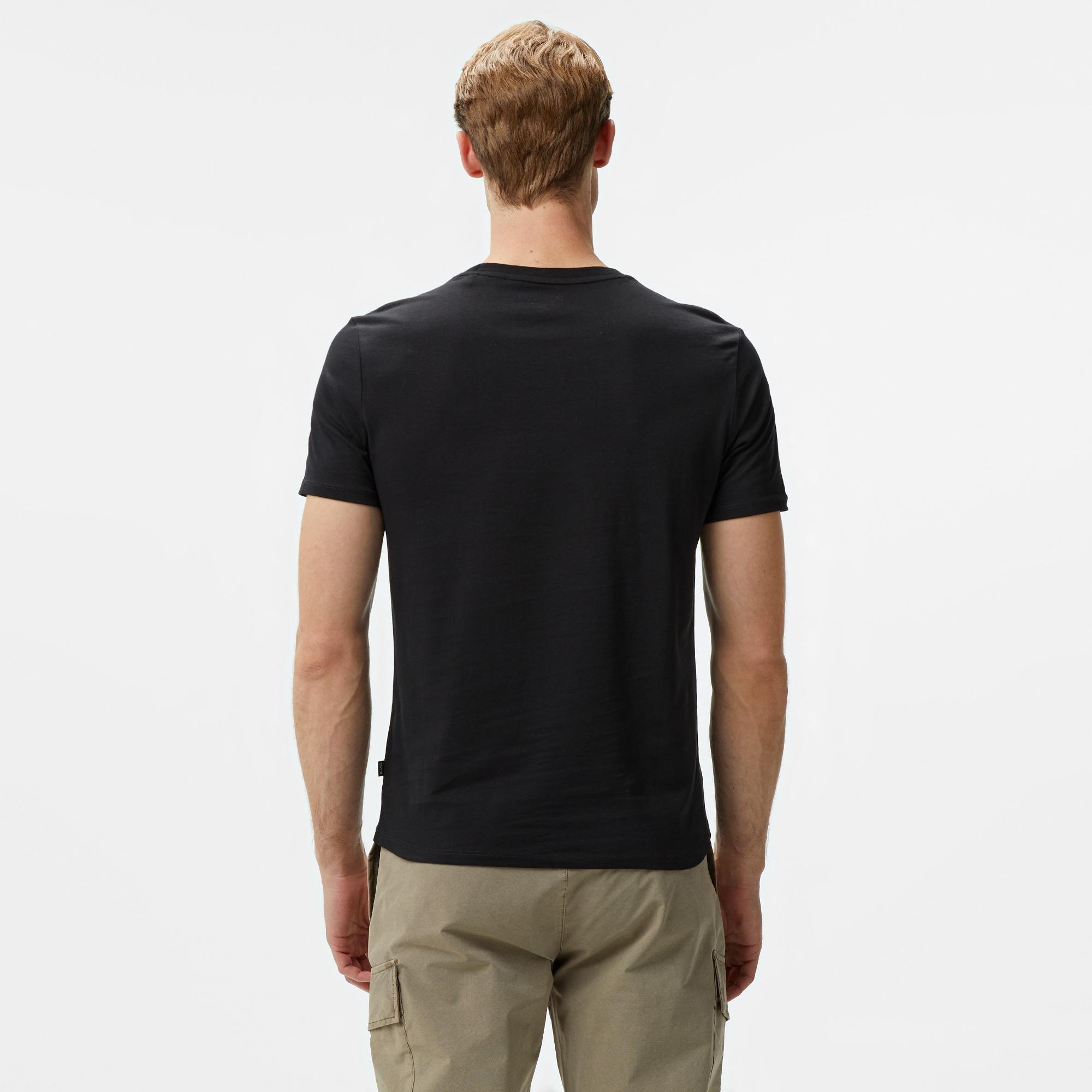 Guess Slim Guess Organic Cotton 160Gsm Erkek Siyah T-Shirt