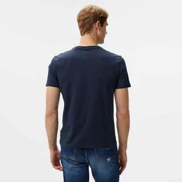  Guess Slim America Organic Cotton 160Gsm Erkek Lacivert T-Shirt