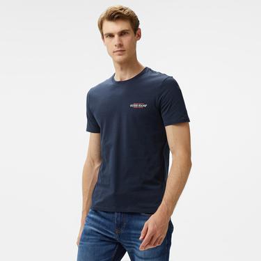  Guess Slim America Organic Cotton 160Gsm Erkek Lacivert T-Shirt