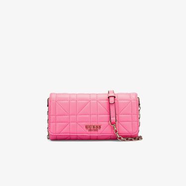  Guess Brera Triple Assia Crossbody Flap Organizer Kadın Pembe Çapraz Askılı Çanta