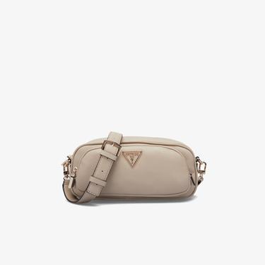  Guess Power Play Tote Canal Zip Kadın Krem Rengi Çapraz Askılı Çanta