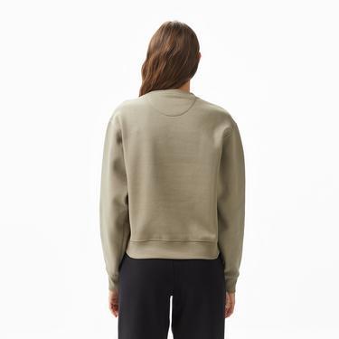  Guess Icon Organic Cotton Poly Fleece 320 Kadın Haki Sweatshirt