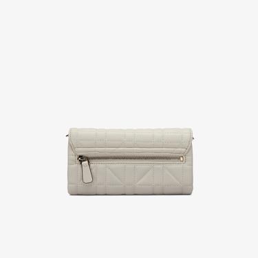  Guess Brera Triple Assia Crossbody Flap Organizer Kadın Krem Rengi Çapraz Askılı Çanta
