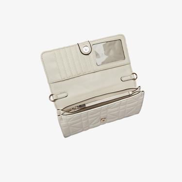  Guess Brera Triple Assia Crossbody Flap Organizer Kadın Krem Rengi Çapraz Askılı Çanta