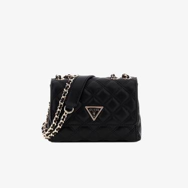  Guess Spark Micro Mini Giully Mini 2 Comp Convertible Flp Kadın Siyah Çapraz Askılı Çanta