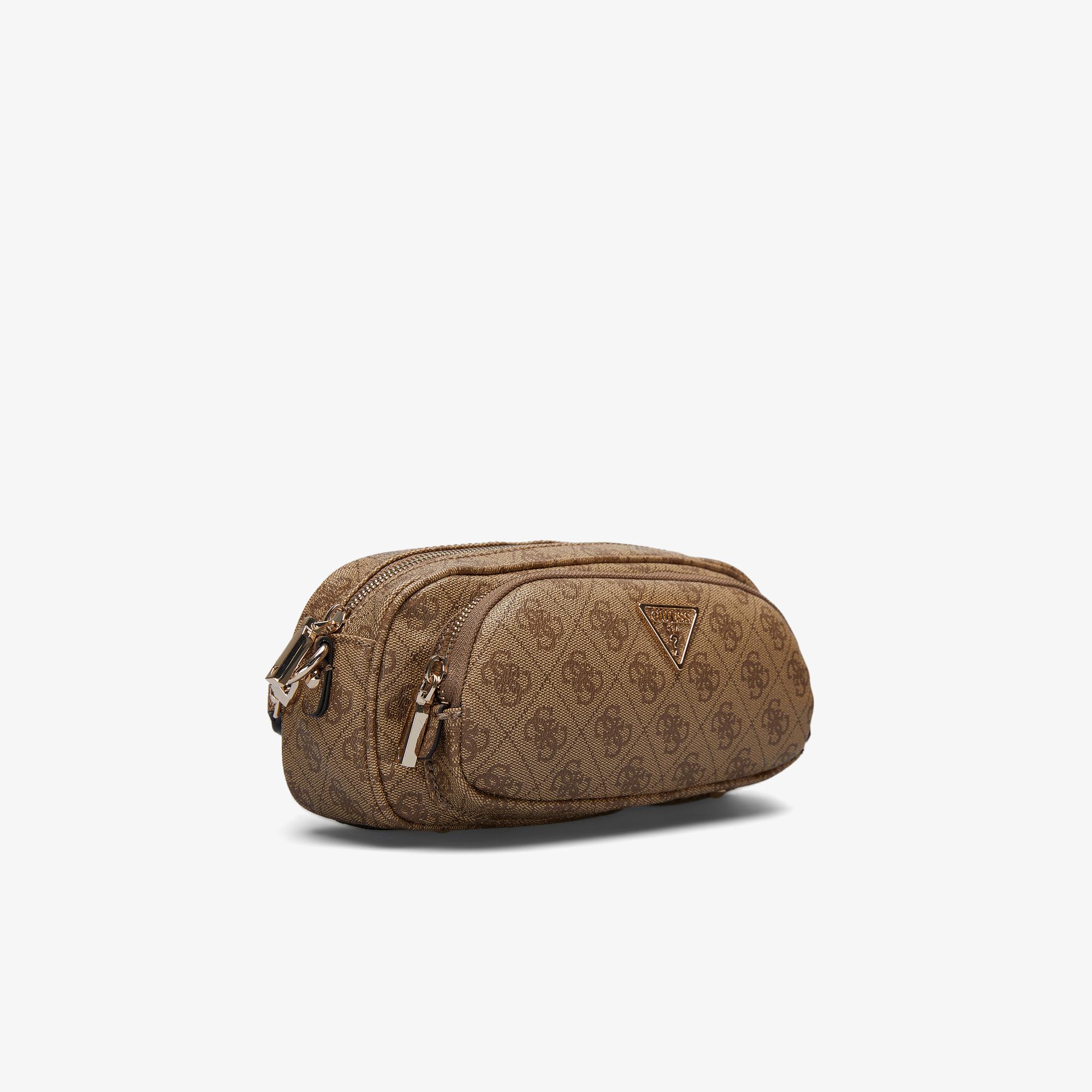 Guess Power Play Tech Tote Canal Crossbody Top Zip Kadın Kahverengi Çapraz Askılı Çanta