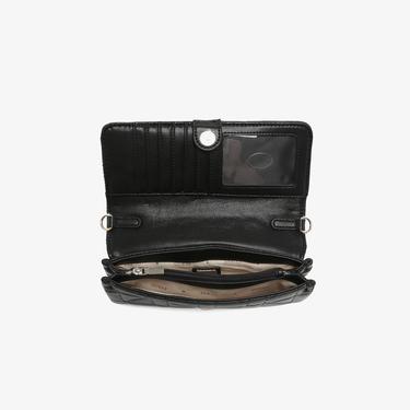  Guess Brera Triple Assia Crossbody Flap Organizer Kadın Siyah Çapraz Askılı Çanta