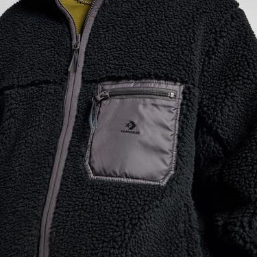  Converse Erkek Dik Yaka Çift Taraflı Siyah Mont