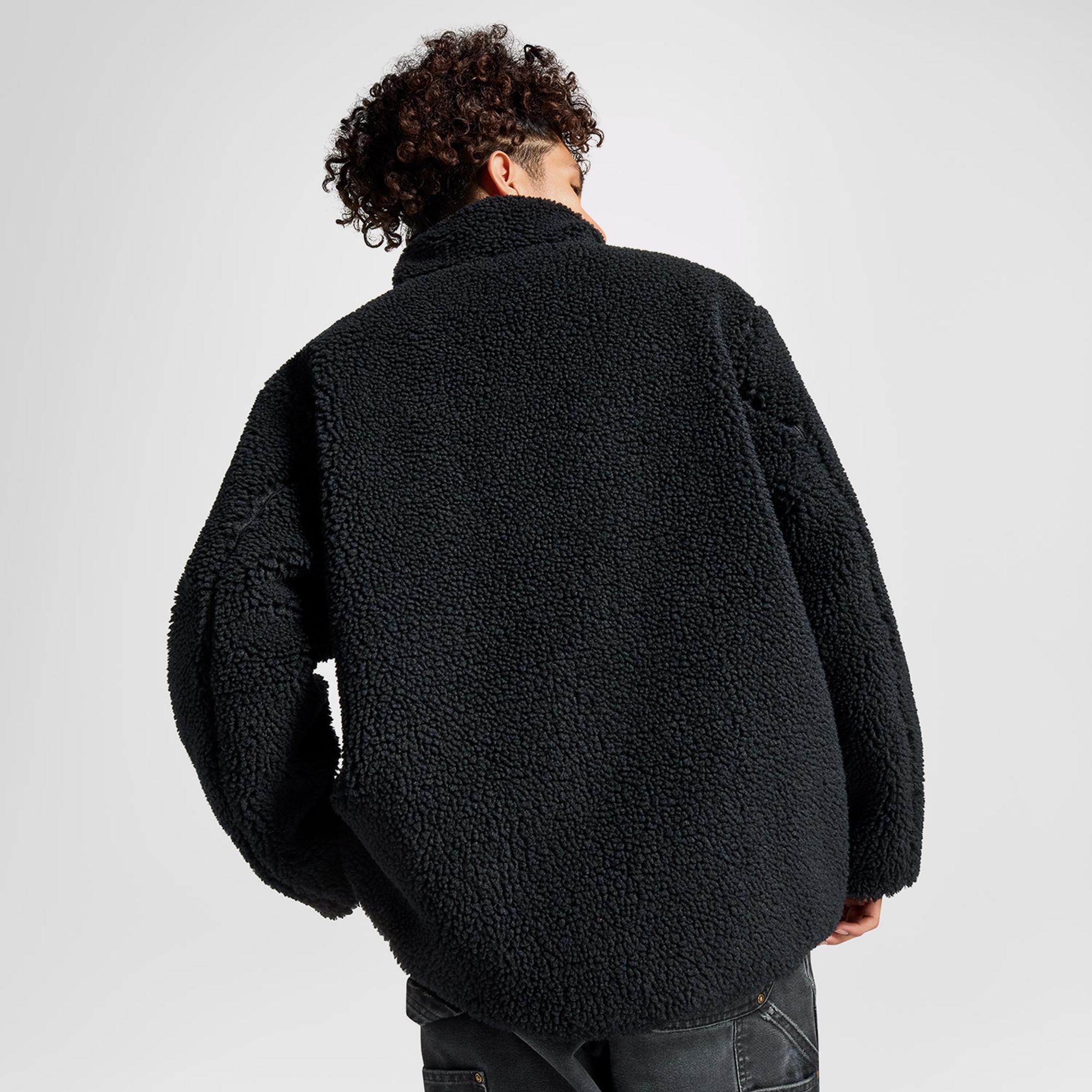 Converse Erkek Dik Yaka Çift Taraflı Siyah Mont