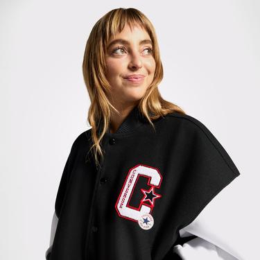  Converse Kadın Dik Yaka Siyah Bomber Ceket