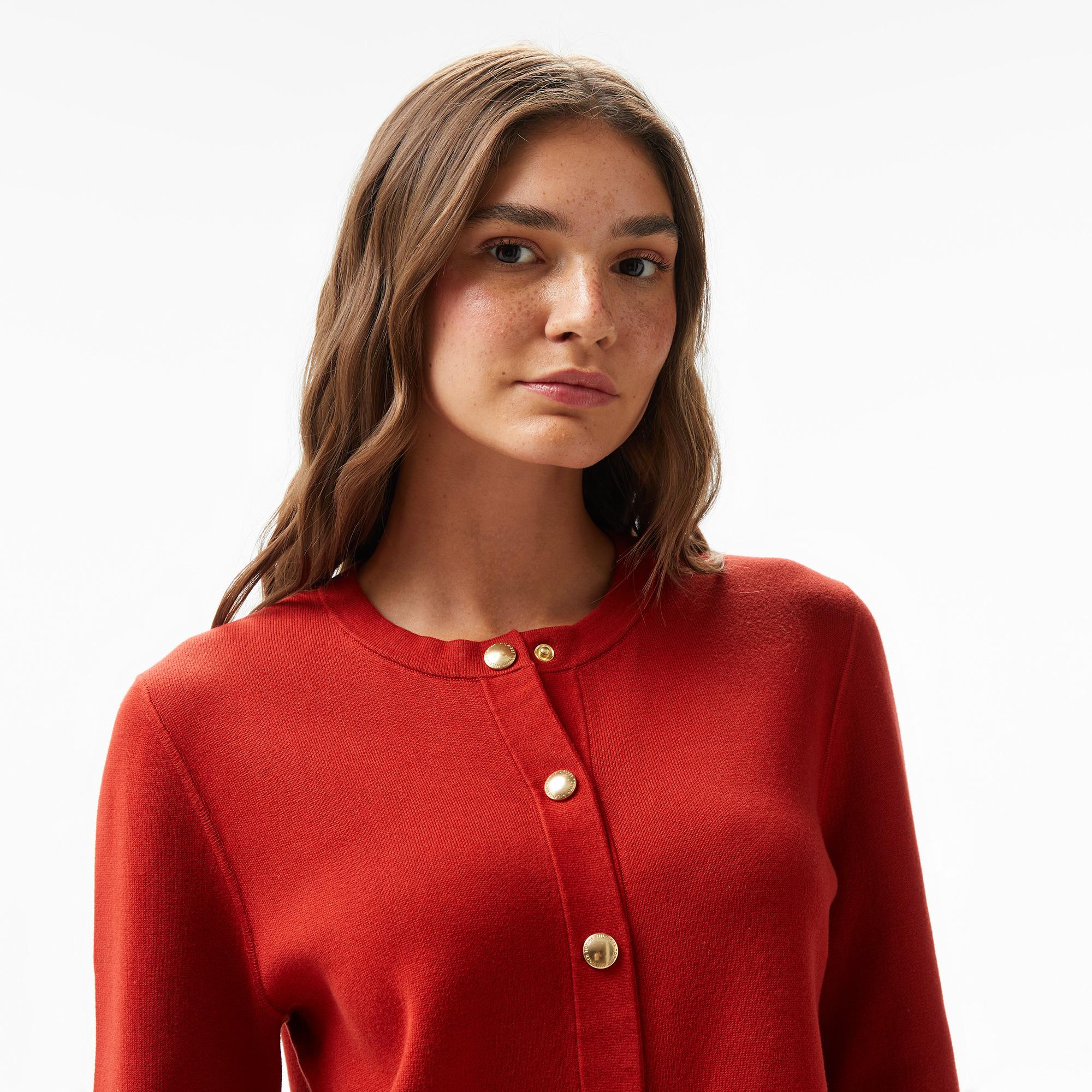 Tommy Hilfiger Jersey Stch Reversible Kadın Kırmızı Hırka