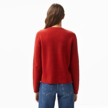  Tommy Hilfiger Jersey Stch Reversible Kadın Kırmızı Hırka