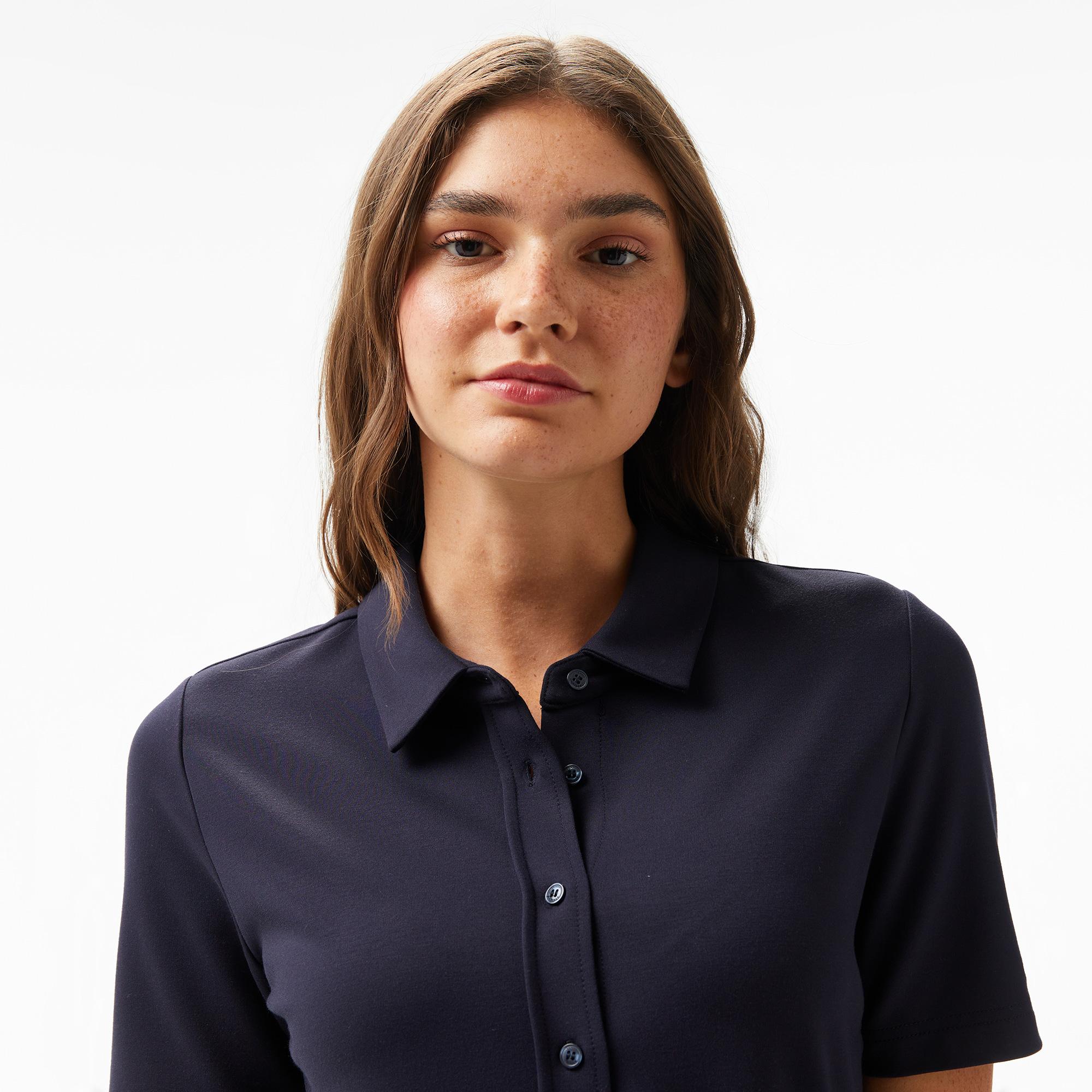 Tommy Hilfiger Mix Pleated Kadın Mavi Elbise