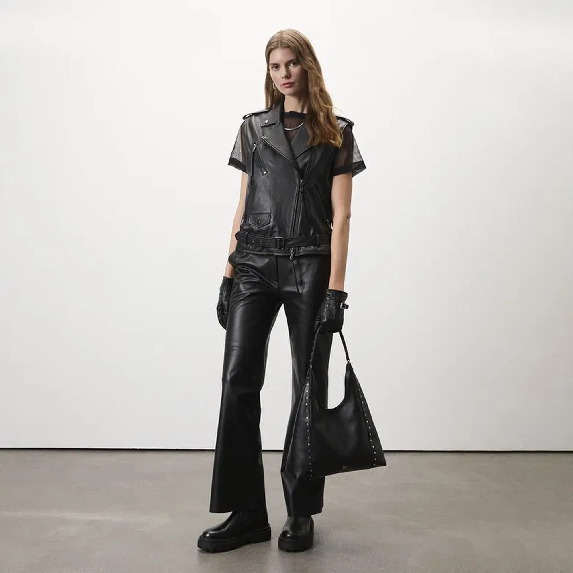 Algoma Siyah Kadın Deri Pantolon