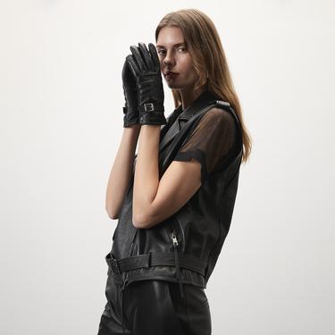  Alikae Siyah Kadın Deri Yelek