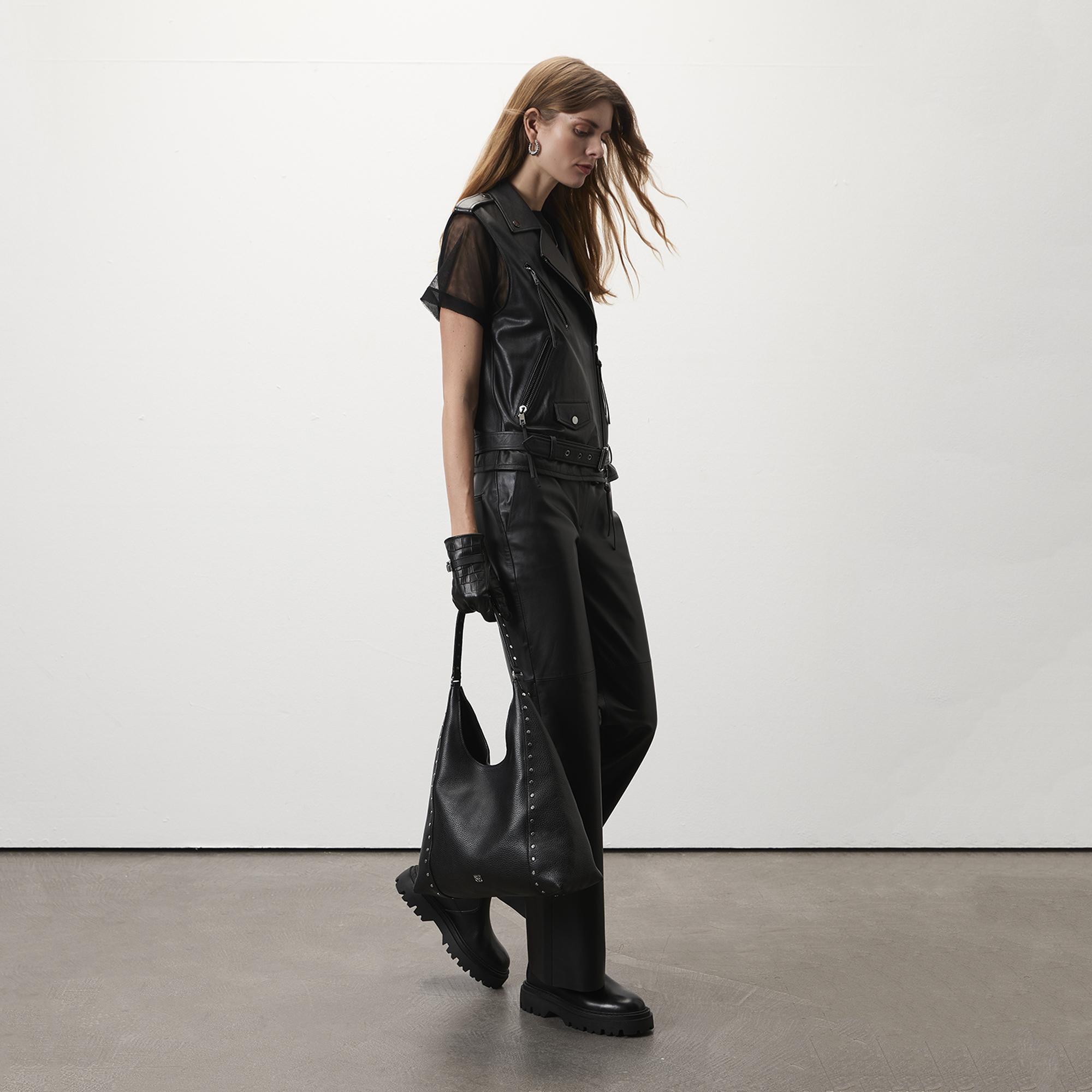 Alikae Siyah Kadın Deri Yelek