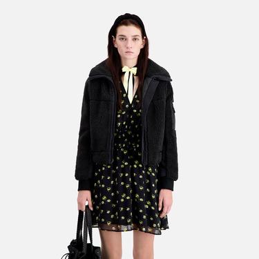  KADIN SİYAH POLAR CEKET