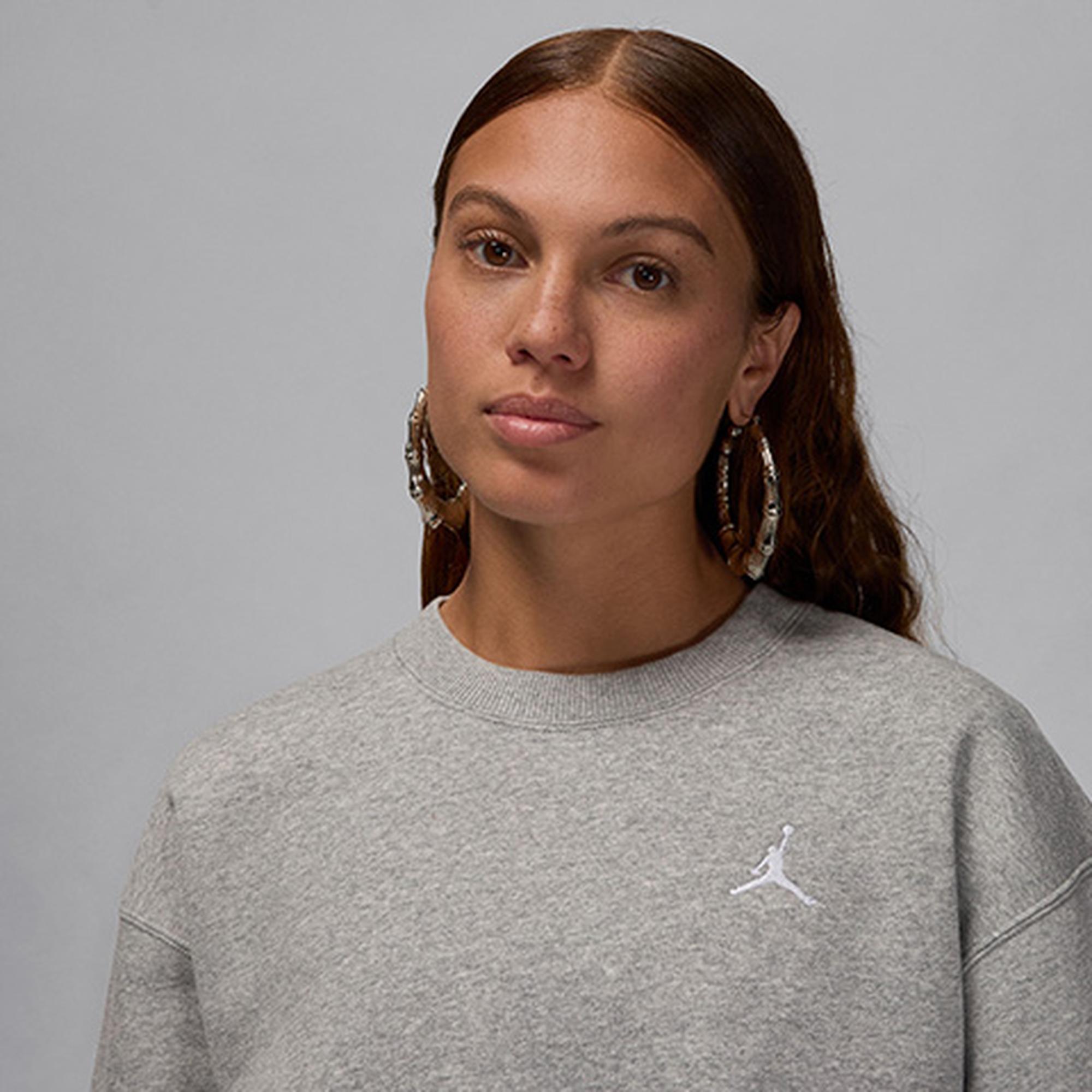 Jordan Jordan Brooklyn Fleece Crew-Neck Kadın Gri Sweatshirt