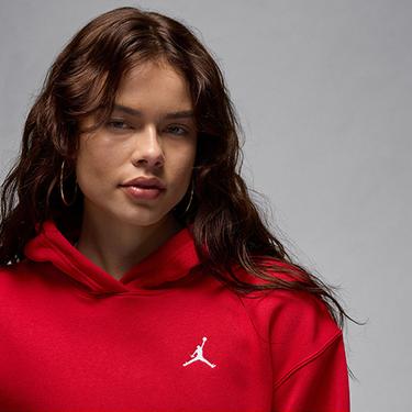  Jordan Jordan Brooklyn Fleece Pullover Kadın Kırmızı Sweatshirt