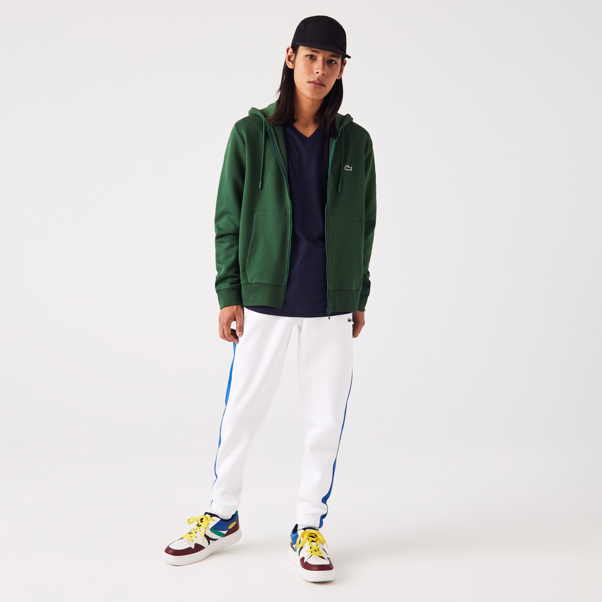 Erkek Classic Fit Fermuarlı Yeşil Sweatshirt