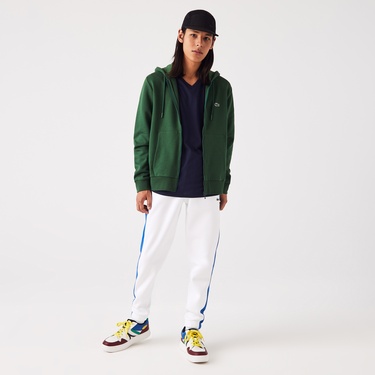  Erkek Classic Fit Fermuarlı Yeşil Sweatshirt