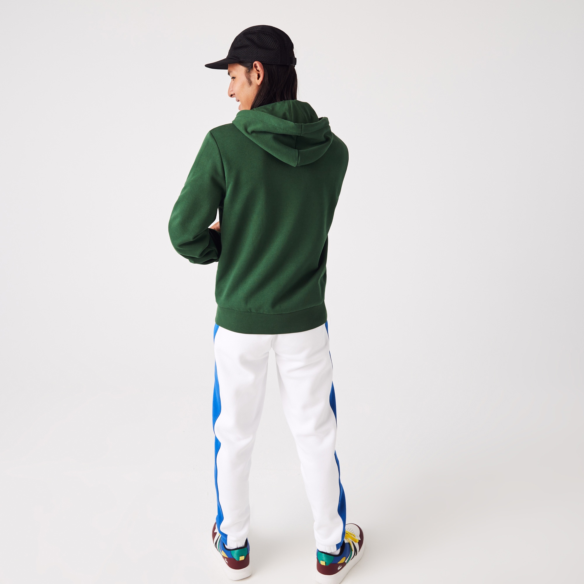 Erkek Classic Fit Fermuarlı Yeşil Sweatshirt