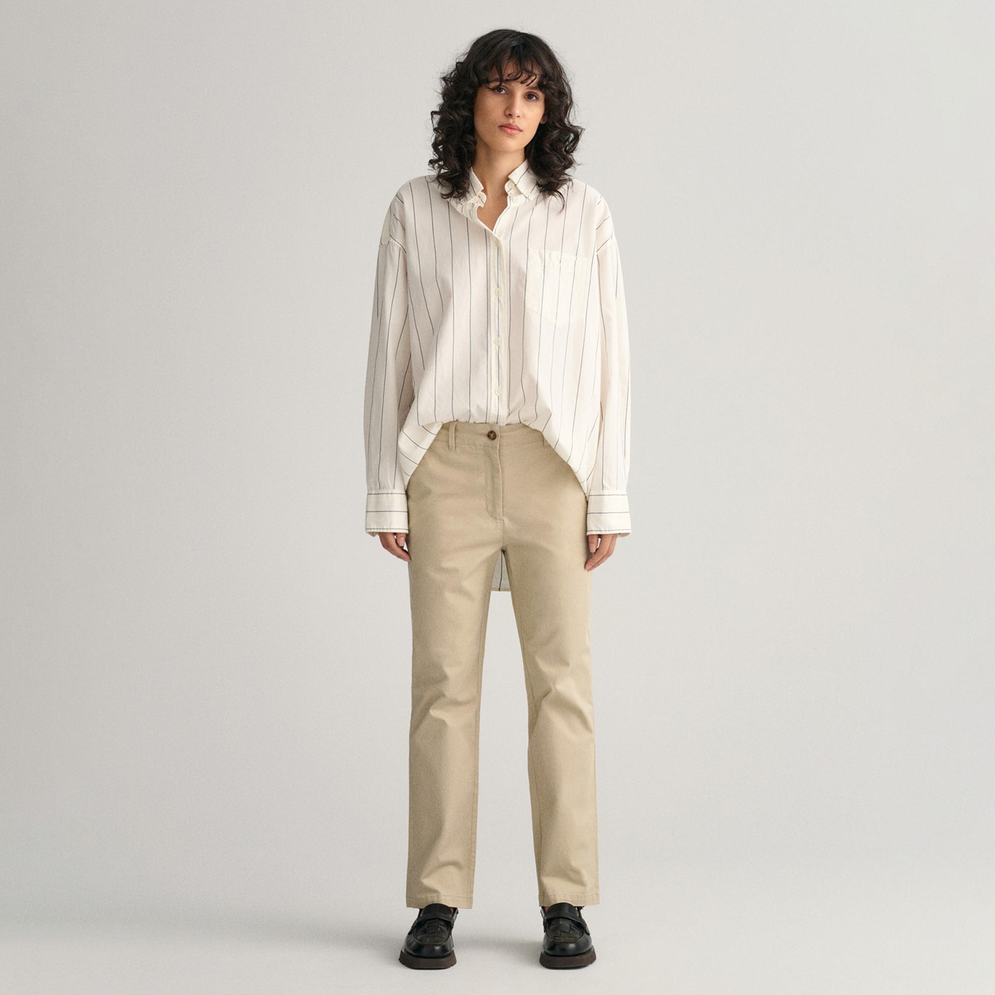 GANT Kadın Bej Slim Fit Pantolon