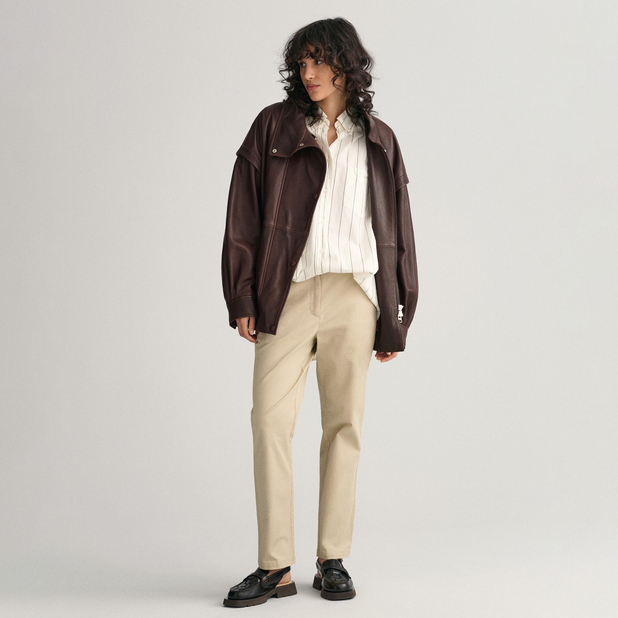 GANT Kadın Bej Slim Fit Pantolon