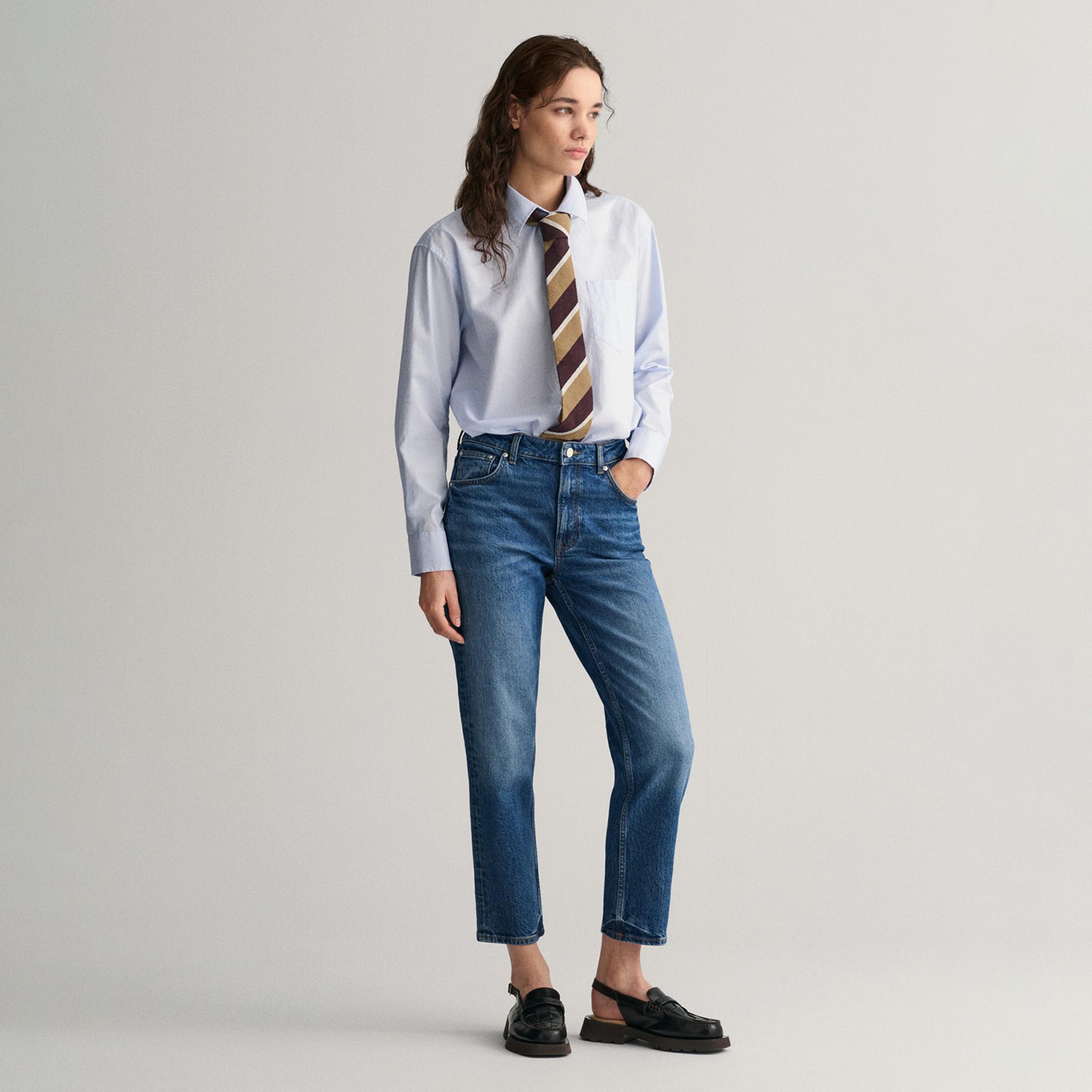 GANT Kadın Mavi Slim Fit Jean Pantolon