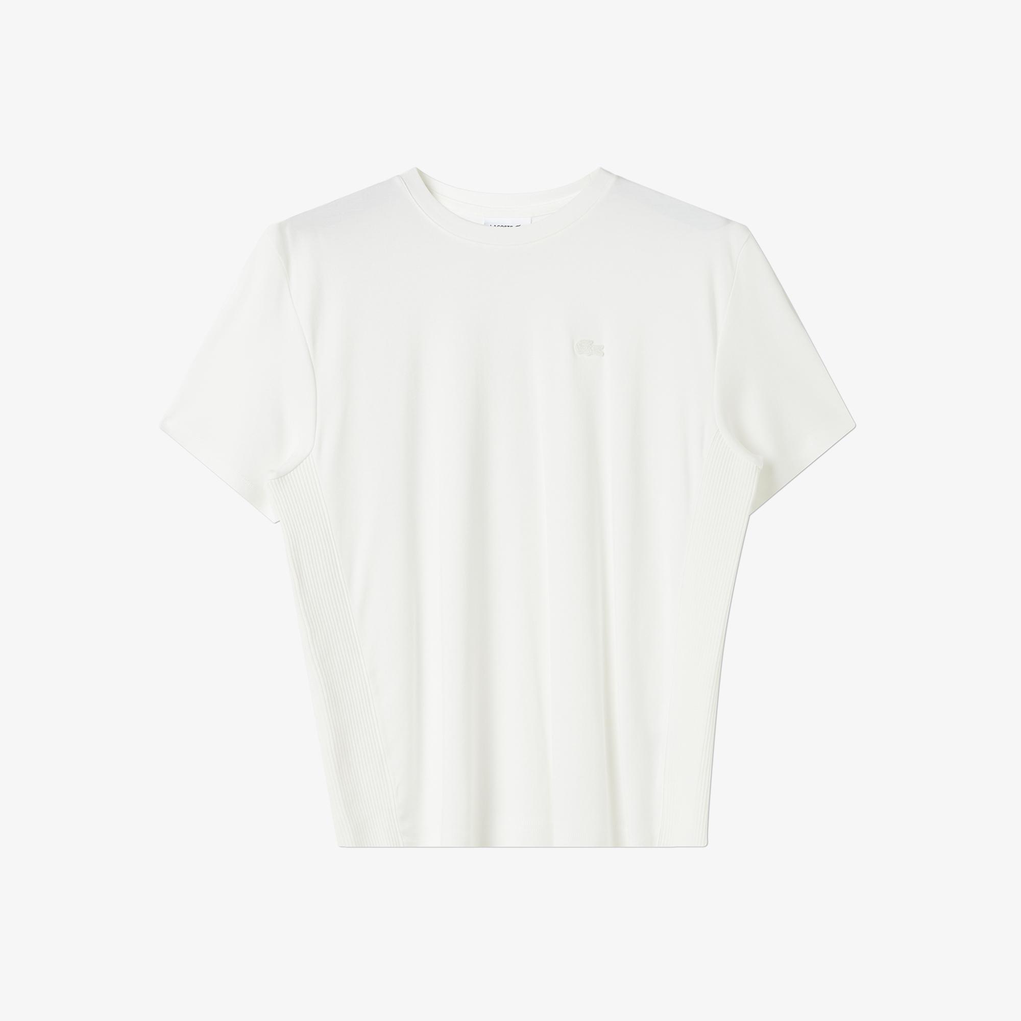 Kadın Relaxed Fit Bisiklet Yaka Beyaz T-Shirt