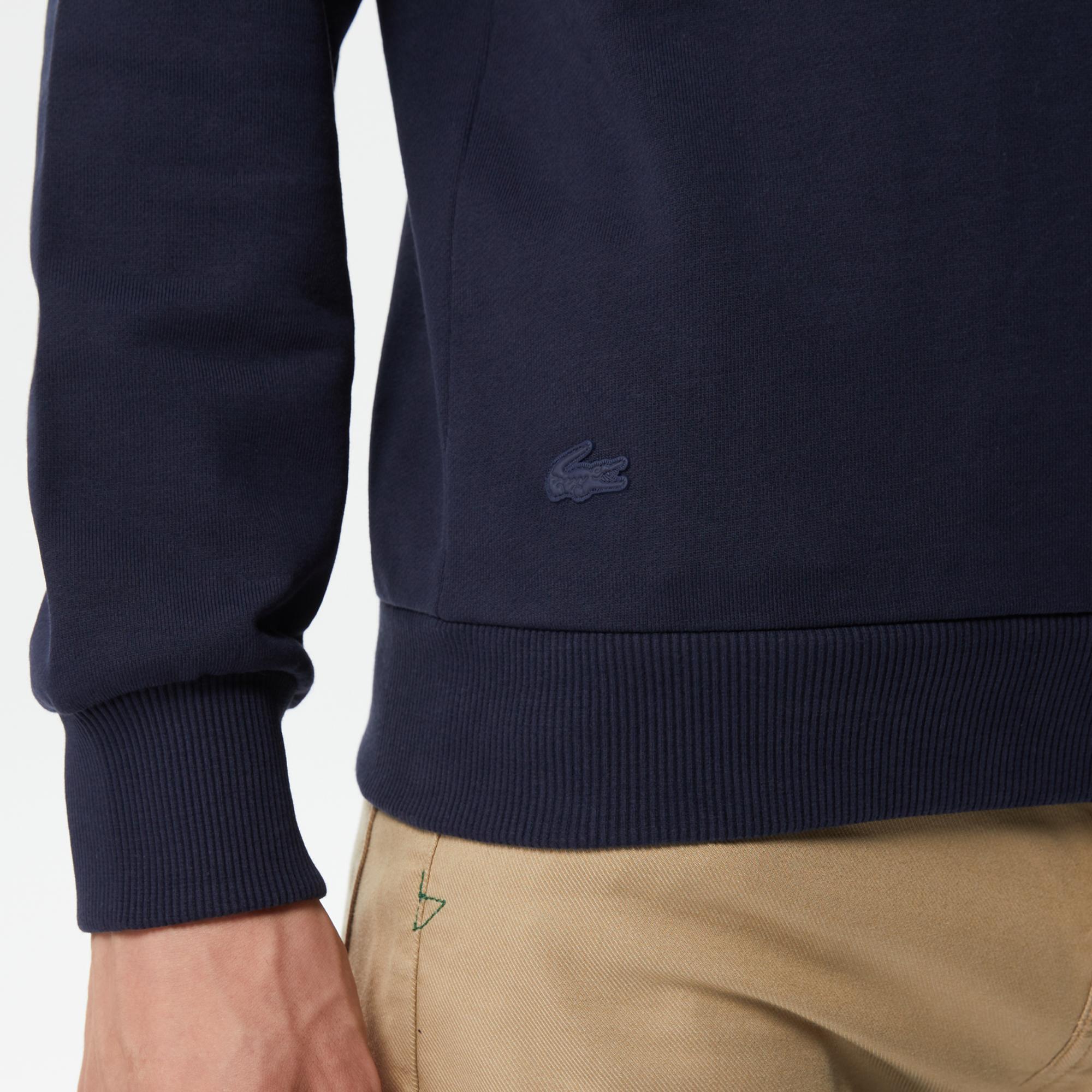 Erkek Regular Fit Bisiklet Yaka Baskılı Lacivert Sweatshirt