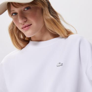  Lacoste Kadın Beyaz Günlük Sweatshirt