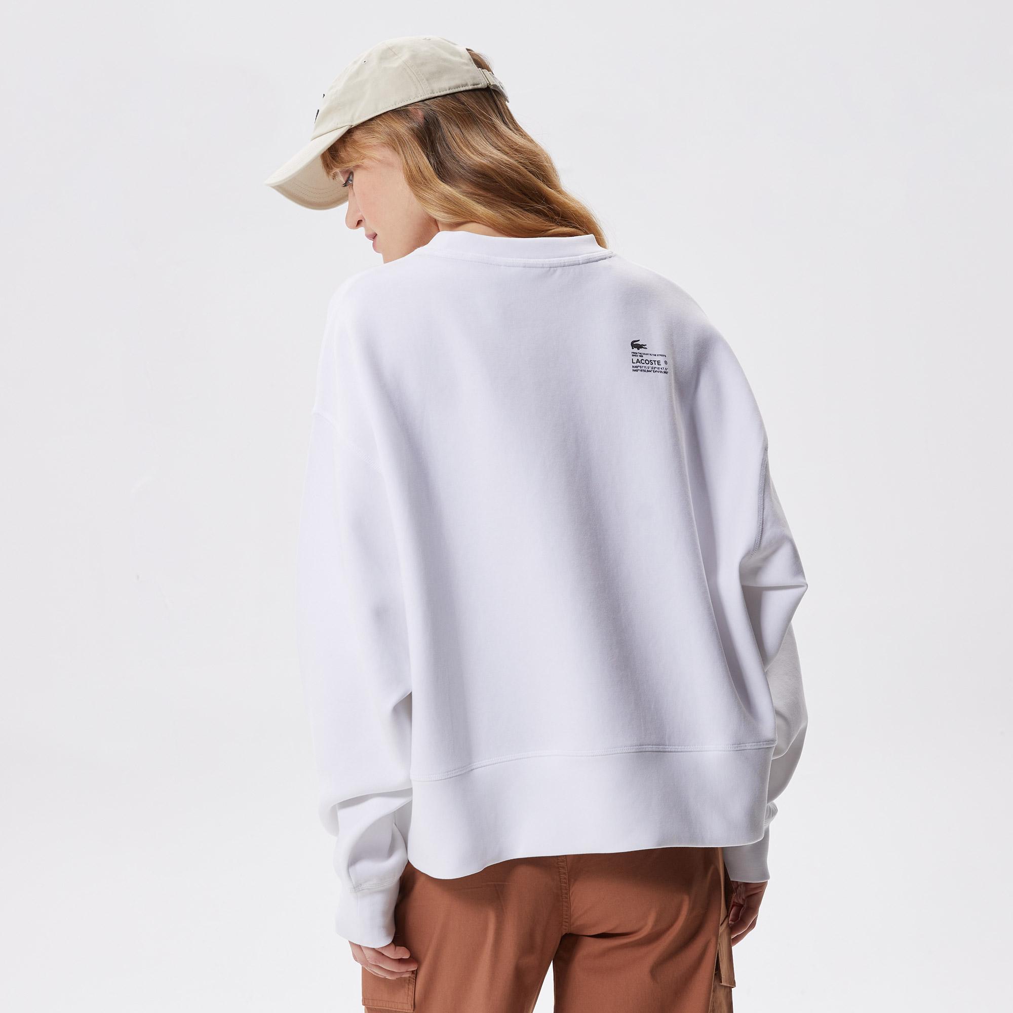 Lacoste Kadın Beyaz Günlük Sweatshirt