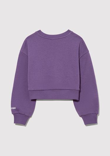  Mavi M Logo Baskılı Mor Sweatshirt 7S10079-88135