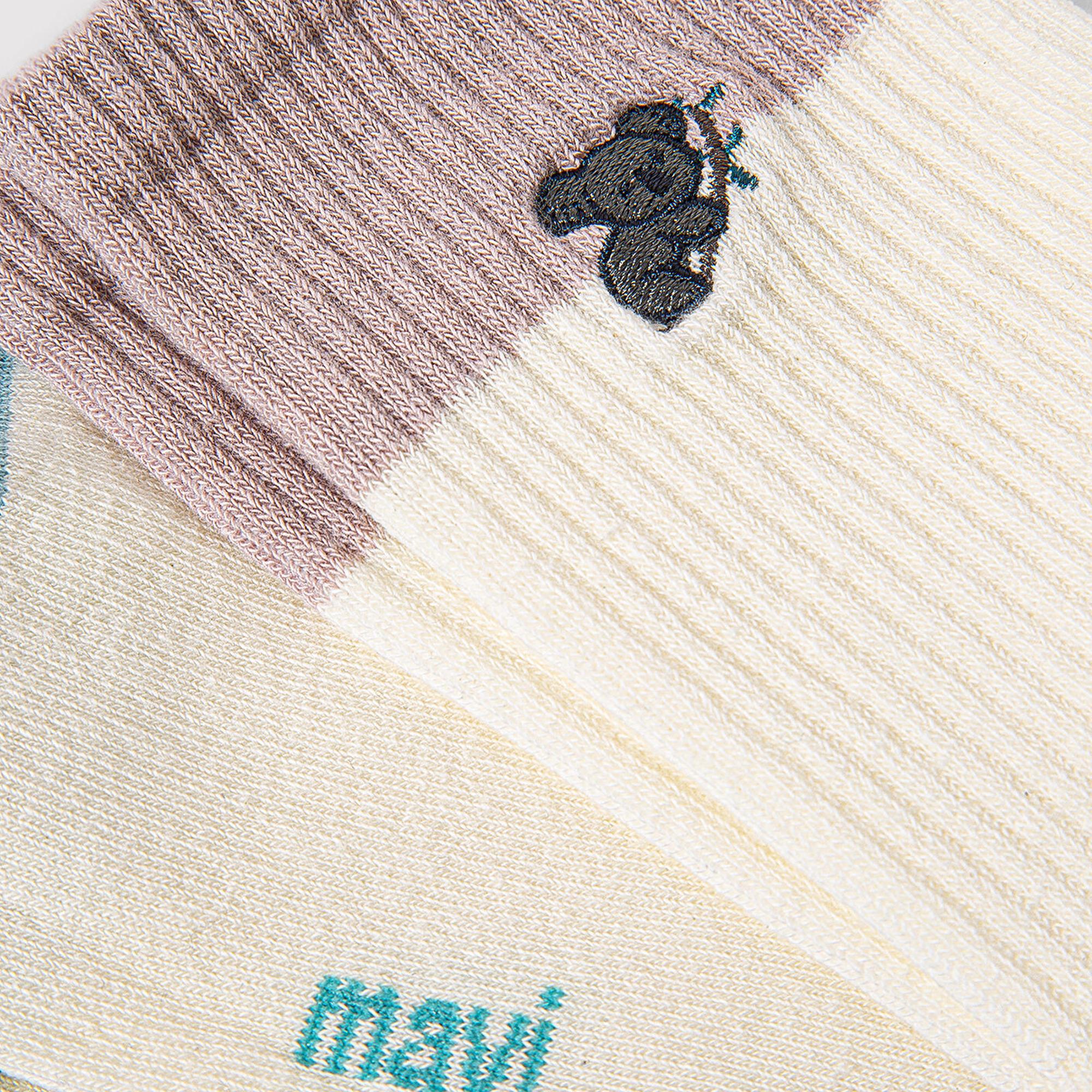 Mavi Koala Detaylı Ekru Soket Çorap 1912831-81964