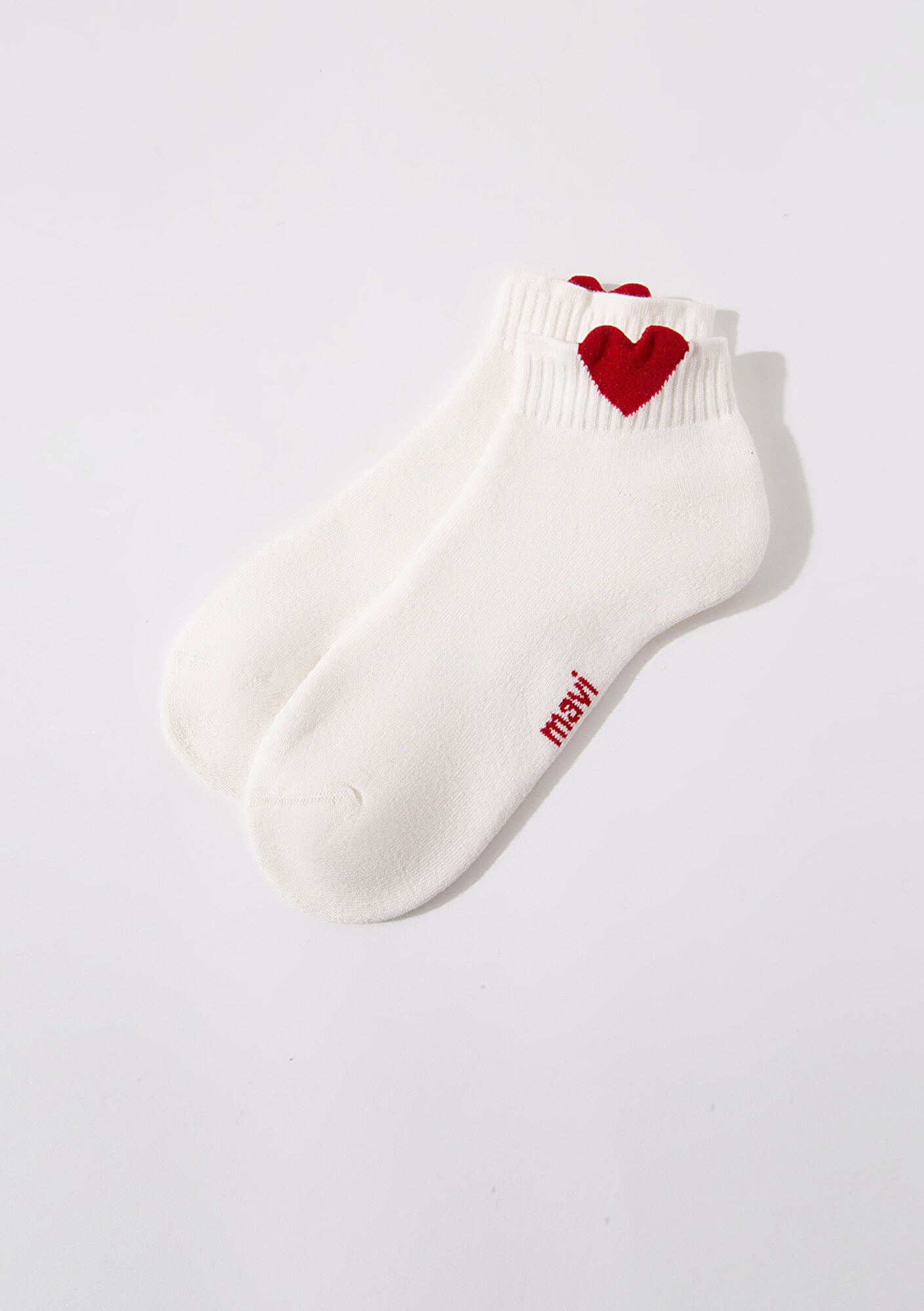  Mavi Kalp Detaylı Beyaz Patik Çorap 1912797-21649