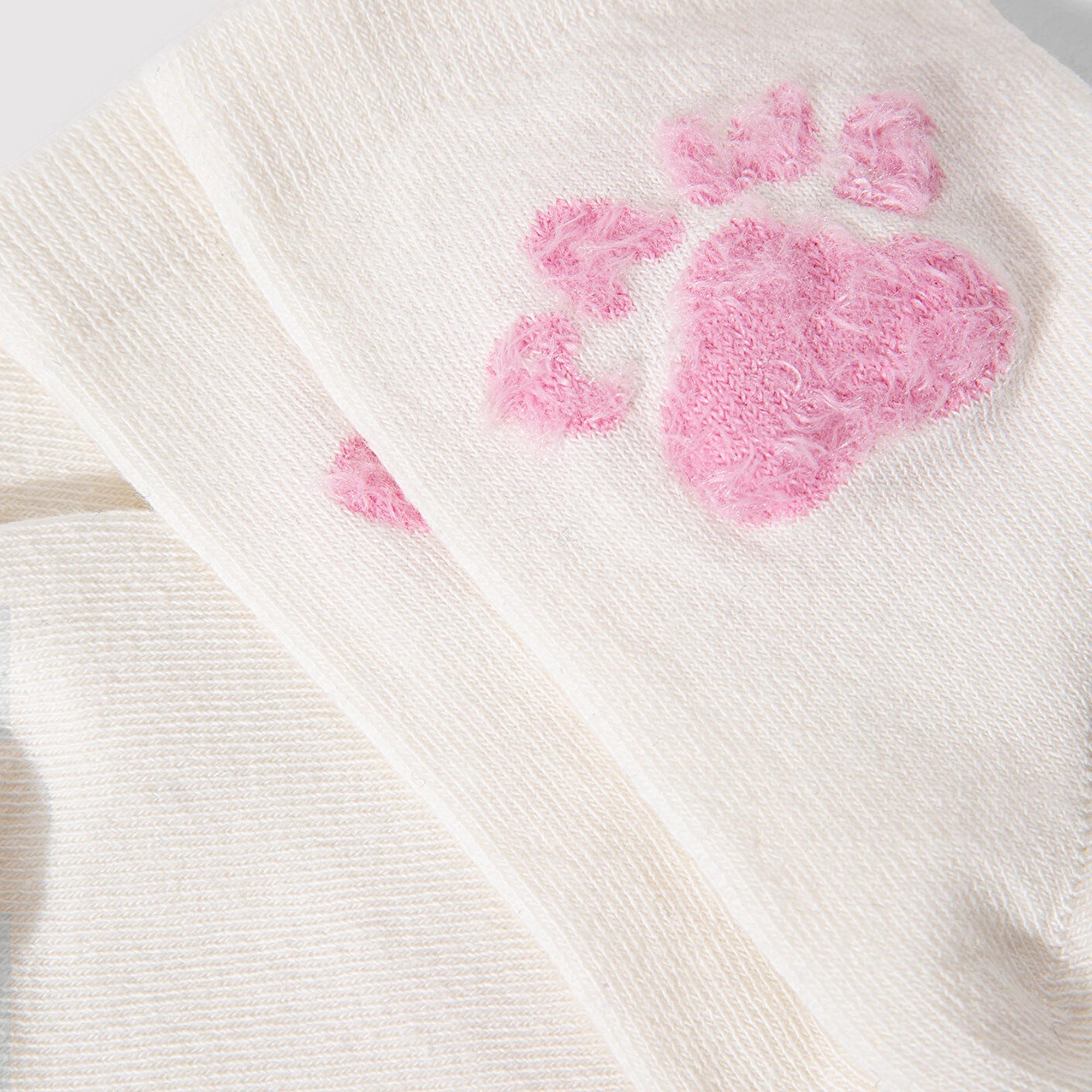 Mavi Paws Baskılı Beyaz Soket Çorap 1912727-620