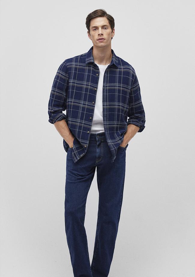  Mavi Kareli Lacivert Gömlek Slim Fit / Dar Kesim 0211269-88669