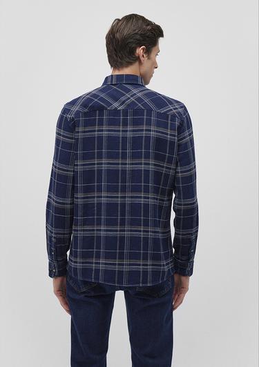  Mavi Kareli Lacivert Gömlek Slim Fit / Dar Kesim 0211269-88669