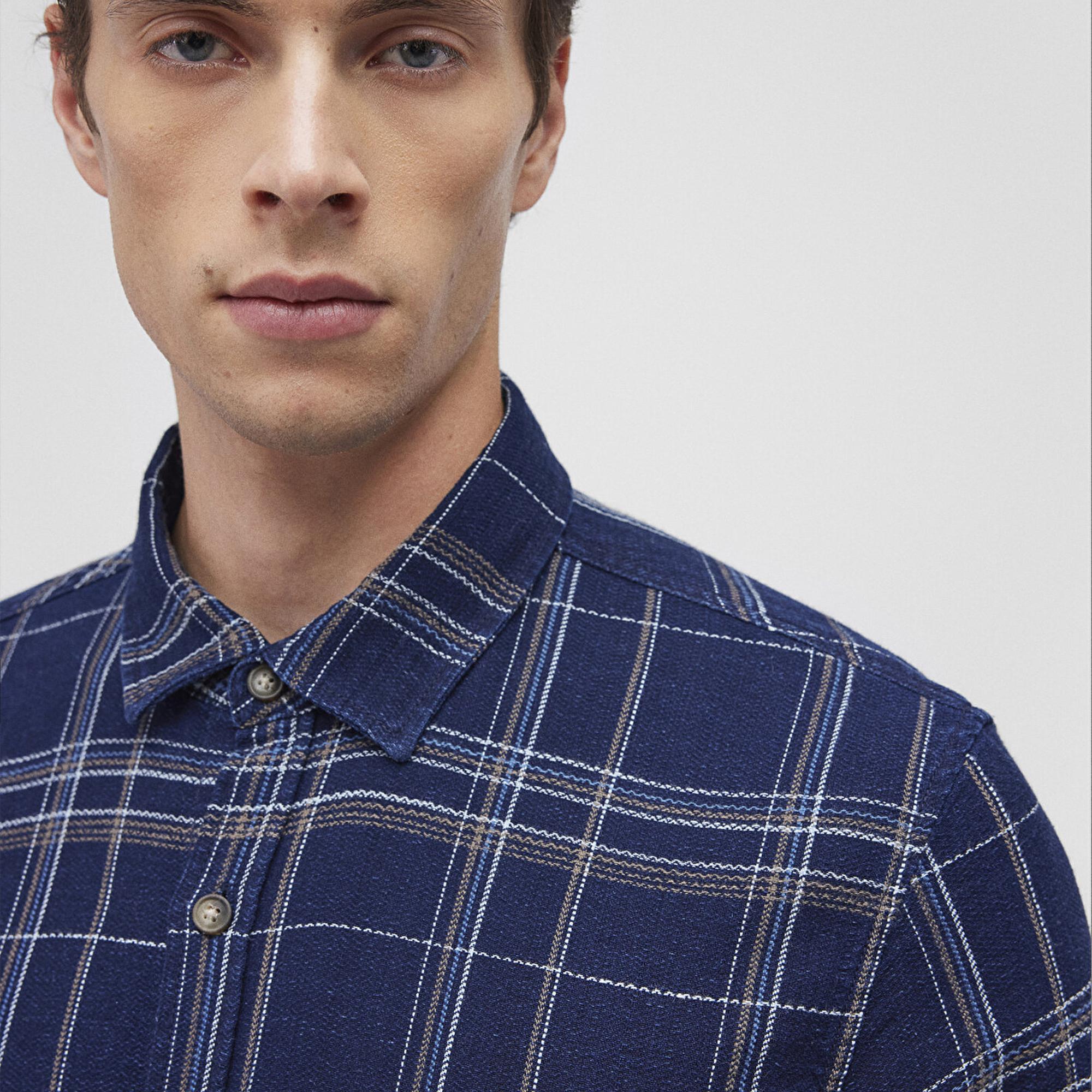 Mavi Kareli Lacivert Gömlek Slim Fit / Dar Kesim 0211269-88669